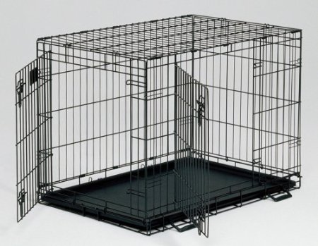 a crate for an english bulldog puppy